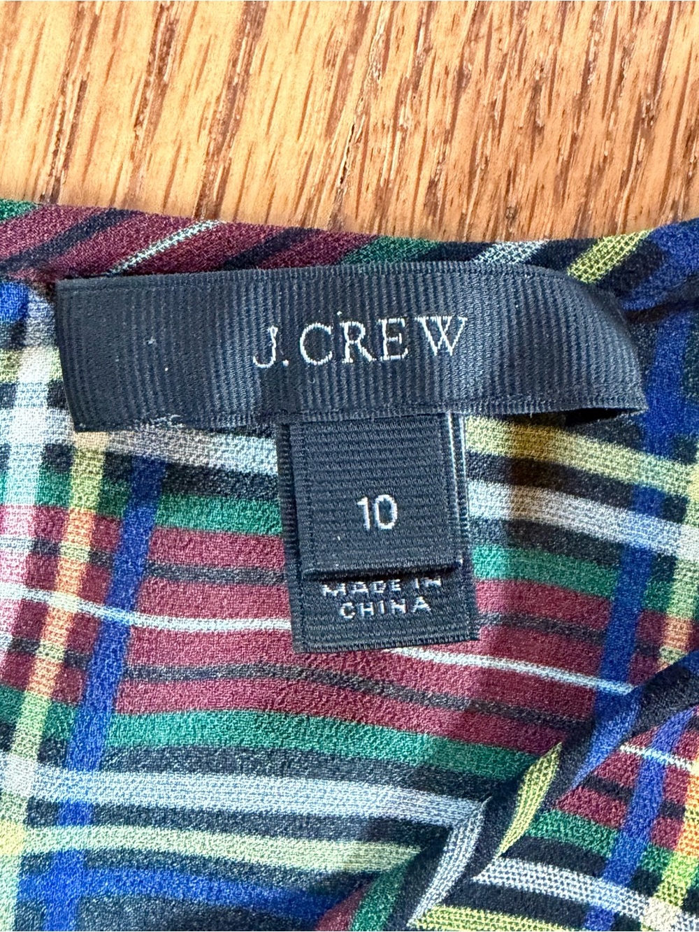 J.Crew Plaid Ruffle Yoke Top - Picture 5 of 6